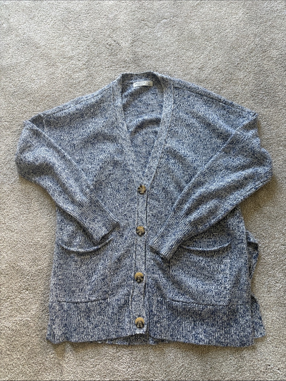 Arizona Jean Company Blue Marled Button Cardigan